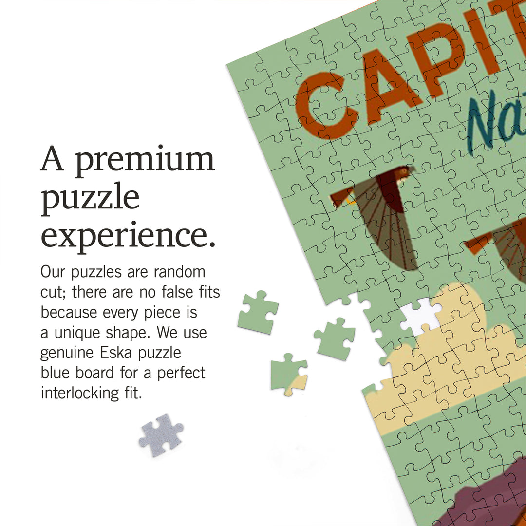 Capitol Reef National Park, Utah, Geometric National Park Series, Jigsaw Puzzle Puzzle Lantern Press 