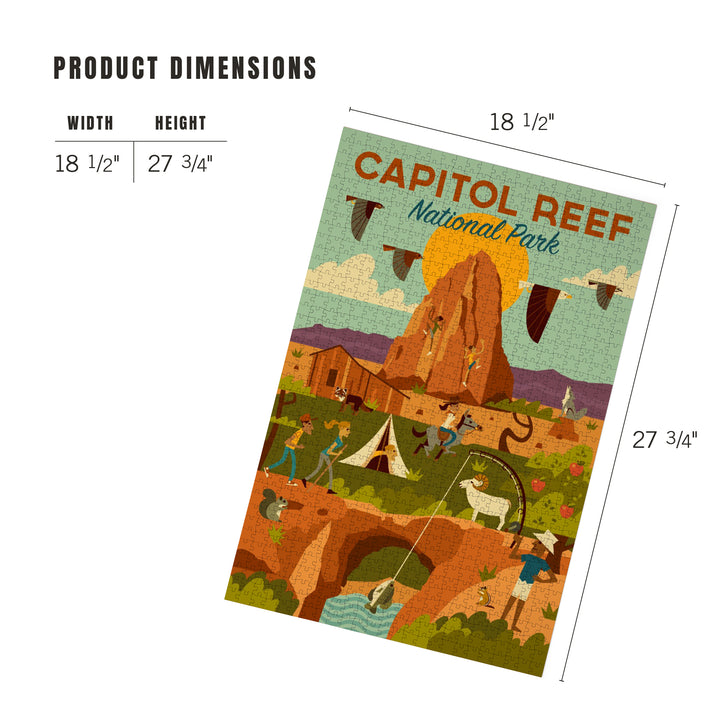 Capitol Reef National Park, Utah, Geometric National Park Series, Jigsaw Puzzle Puzzle Lantern Press 