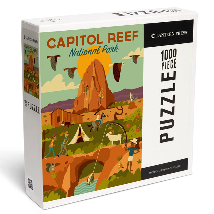 Capitol Reef National Park, Utah, Geometric National Park Series, Jigsaw Puzzle Puzzle Lantern Press 