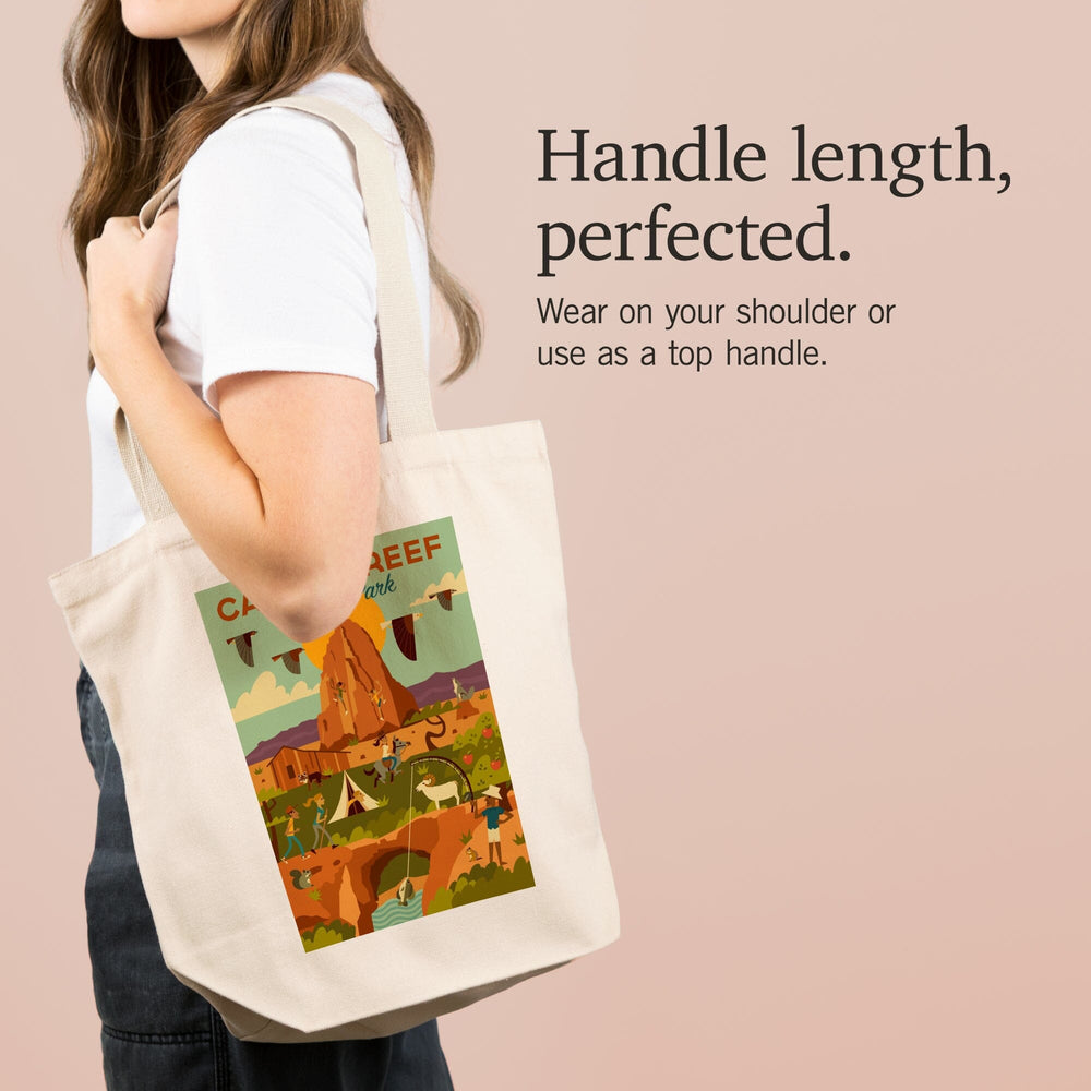 Capitol Reef National Park, Utah, Geometric National Park Series, Tote Bag Totes Lantern Press 