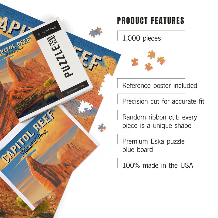Capitol Reef National Park, Utah, Oil Painting, Jigsaw Puzzle Puzzle Lantern Press 