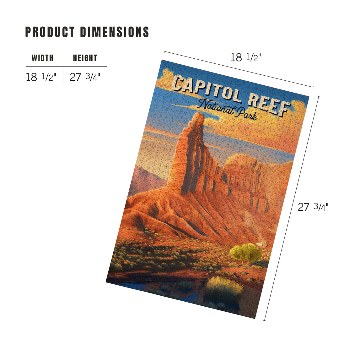 Capitol Reef National Park, Utah, Oil Painting, Jigsaw Puzzle Puzzle Lantern Press 