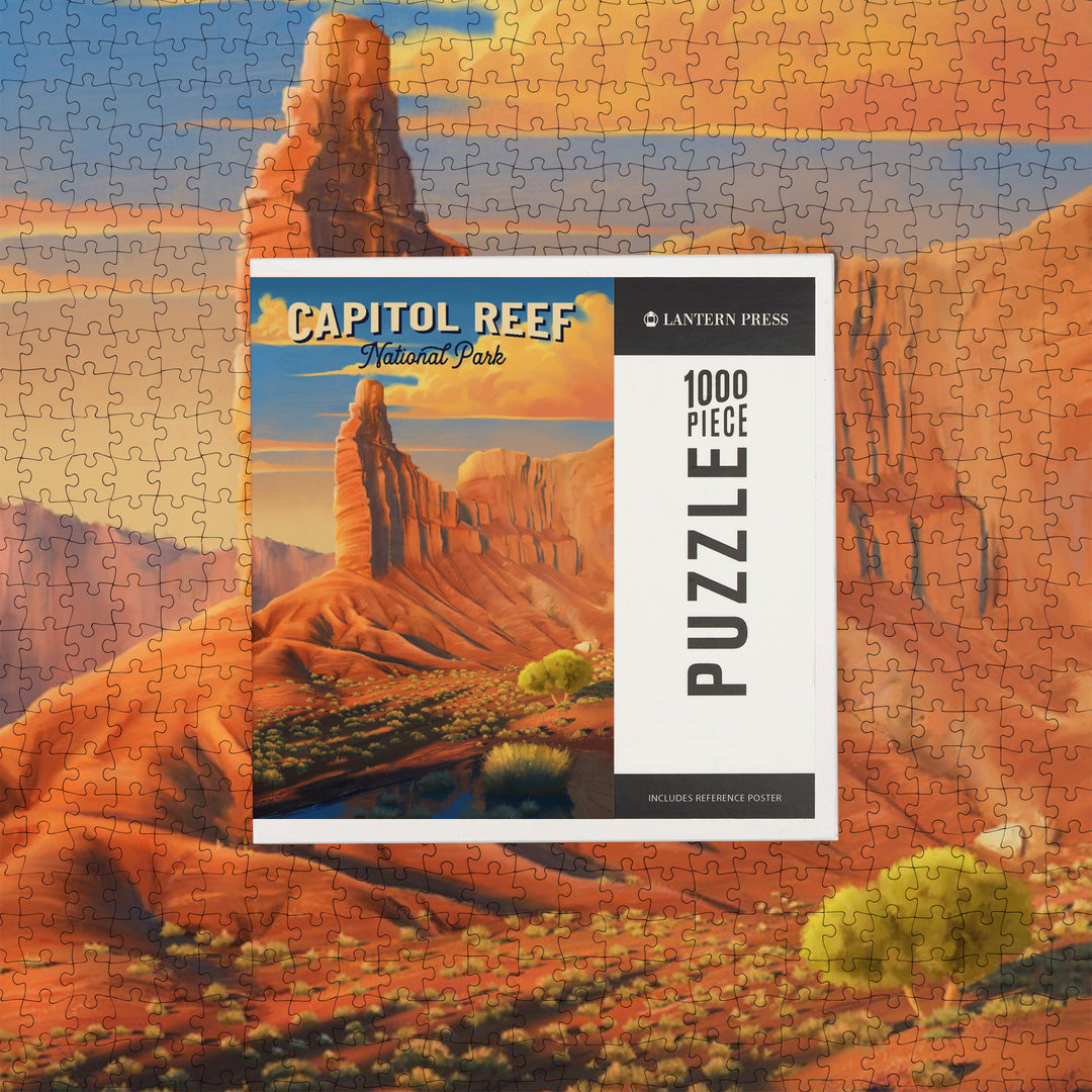 Capitol Reef National Park, Utah, Oil Painting, Jigsaw Puzzle Puzzle Lantern Press 