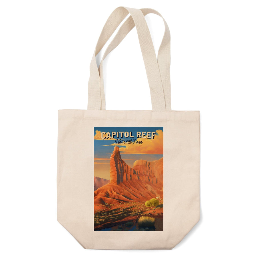 Capitol Reef National Park, Utah, Oil Painting, Lantern Press Artwork, Tote Bag Totes Lantern Press 
