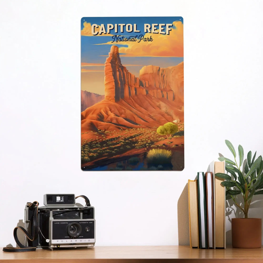 Capitol Reef National Park, Utah, Oil Painting, Metal Signs Metal Lantern Press 