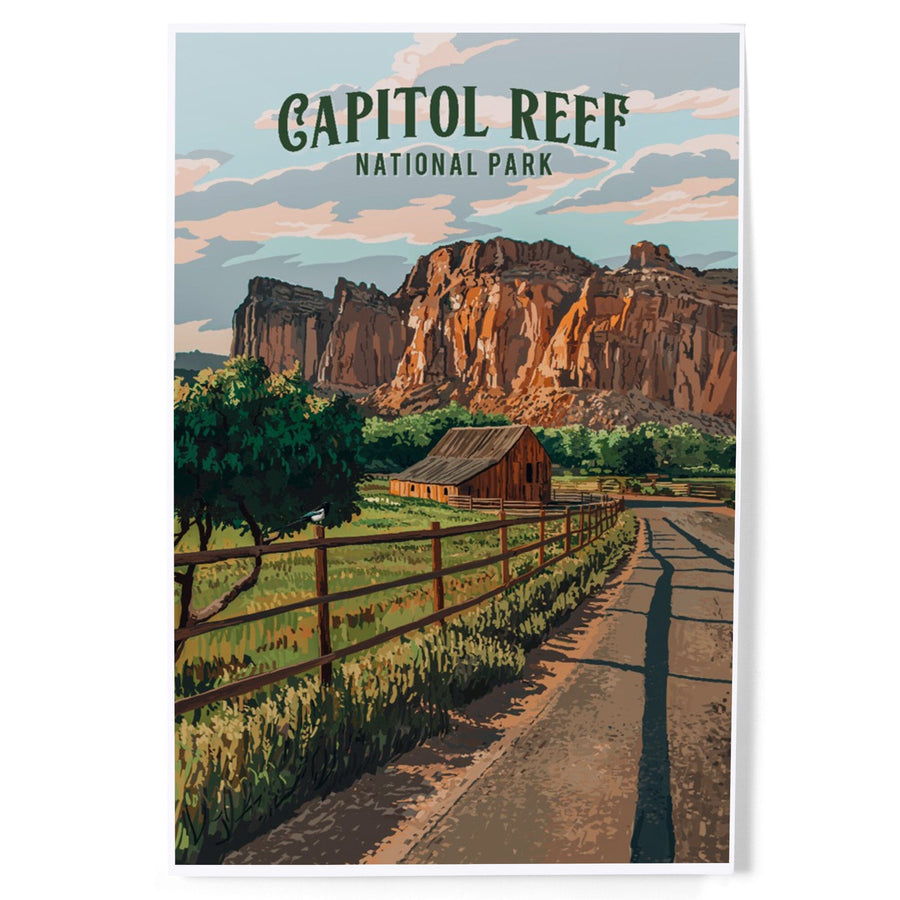 Capitol Reef National Park, Utah, Painterly National Park Series, Art & Giclee Prints Art Lantern Press 