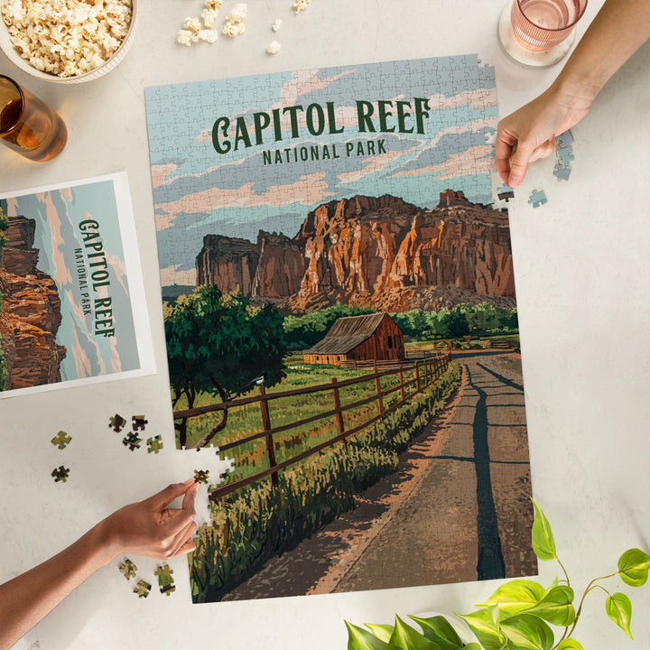 Capitol Reef National Park, Utah, Painterly National Park Series, Jigsaw Puzzle - Lantern Press