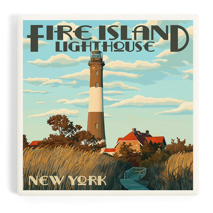 Captree Island, New York, Fire Island Lighthouses, Coasters Coasters Lantern Press 