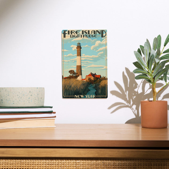 Captree Island, New York, Fire Island Lighthouses, Lantern Press Artwork, Wood Signs and Postcards Wood Lantern Press 