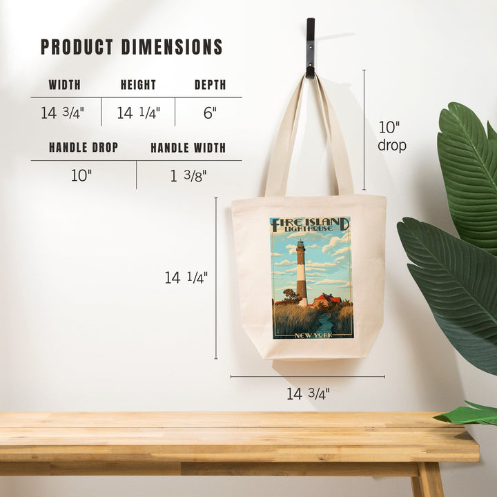 Captree Island, New York, Fire Island Lighthouses, Tote Bag Totes Lantern Press 