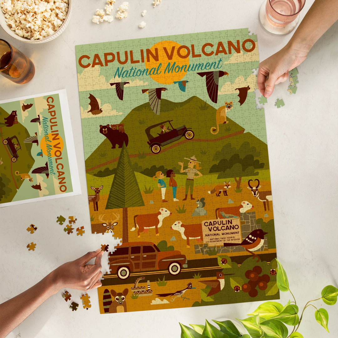 Capulin Volcano National Monument, New Mexico, Geometric, Jigsaw Puzzle Puzzle Lantern Press 