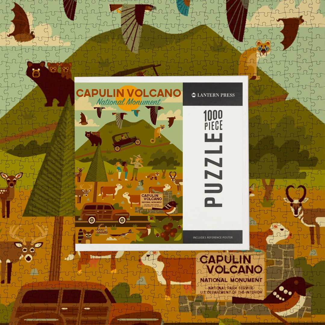 Capulin Volcano National Monument, New Mexico, Geometric, Jigsaw Puzzle Puzzle Lantern Press 