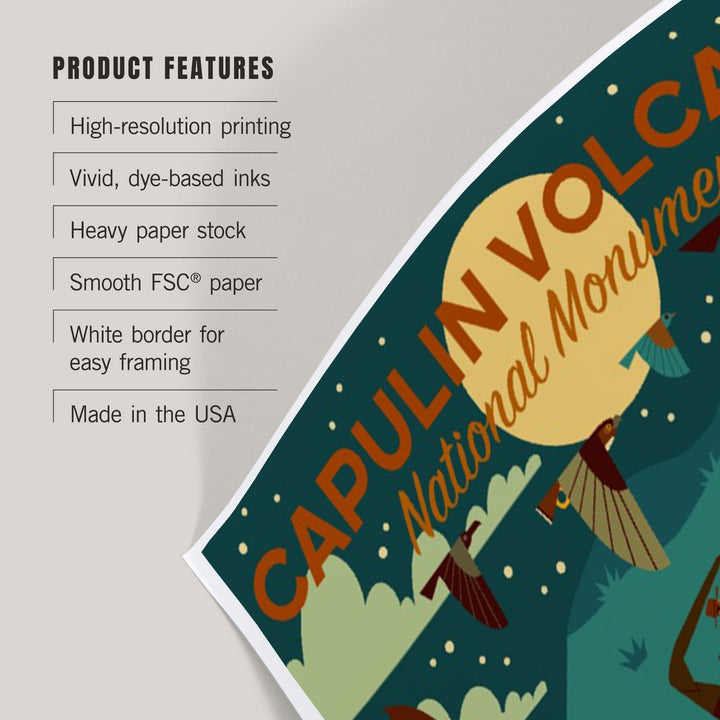 Capulin Volcano National Monument, New Mexico, Night, Geometric, Art & Giclee Prints Art Lantern Press 