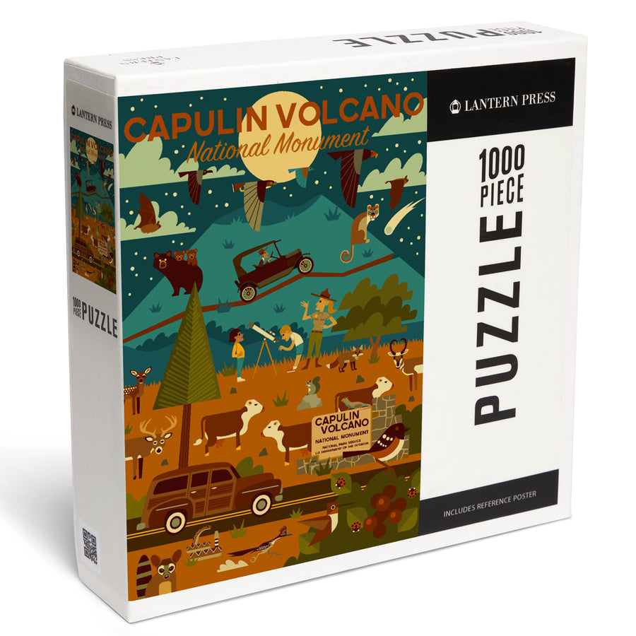 Capulin Volcano National Monument, New Mexico, Night, Geometric, Jigsaw Puzzle Puzzle Lantern Press 