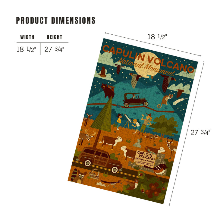 Capulin Volcano National Monument, New Mexico, Night, Geometric, Jigsaw Puzzle Puzzle Lantern Press 