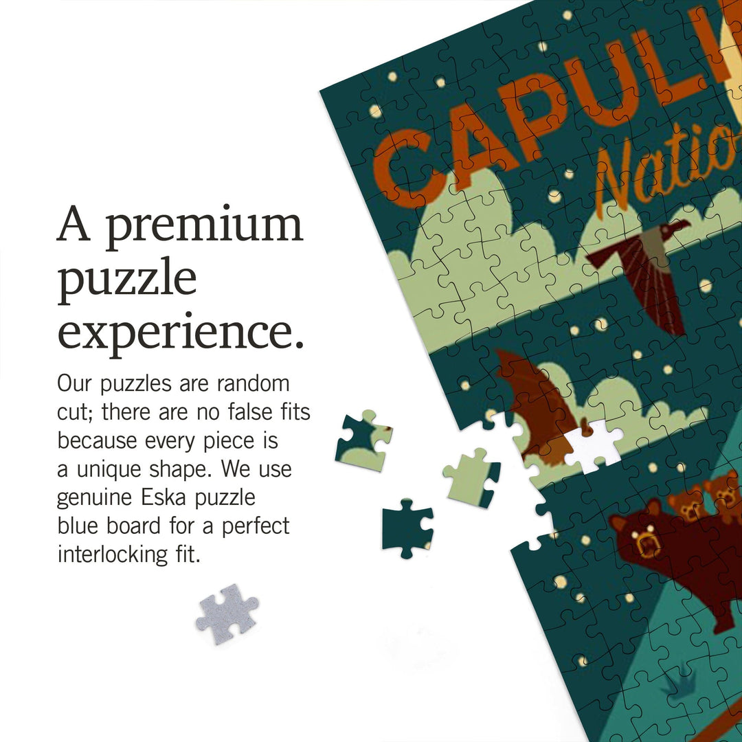 Capulin Volcano National Monument, New Mexico, Night, Geometric, Jigsaw Puzzle Puzzle Lantern Press 