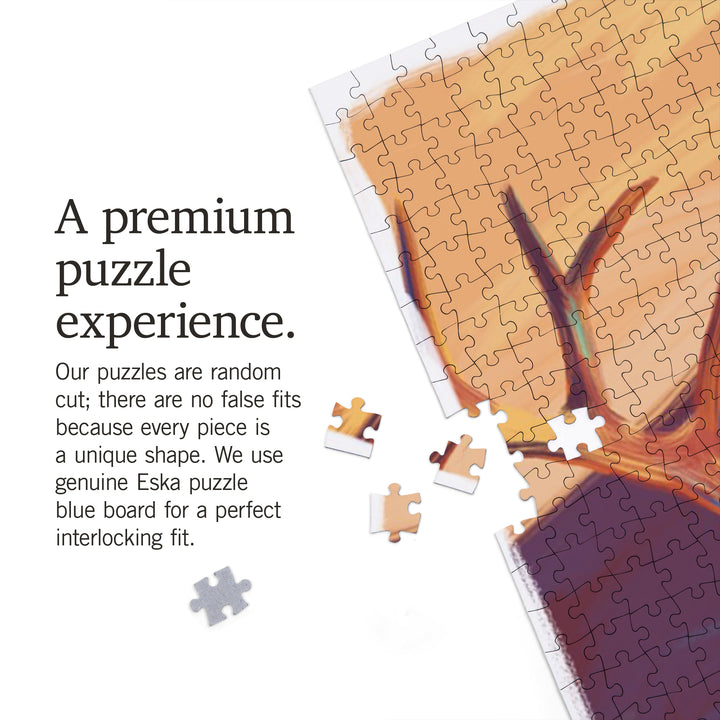 Caribou, Vivid, Jigsaw Puzzle Puzzle Lantern Press 