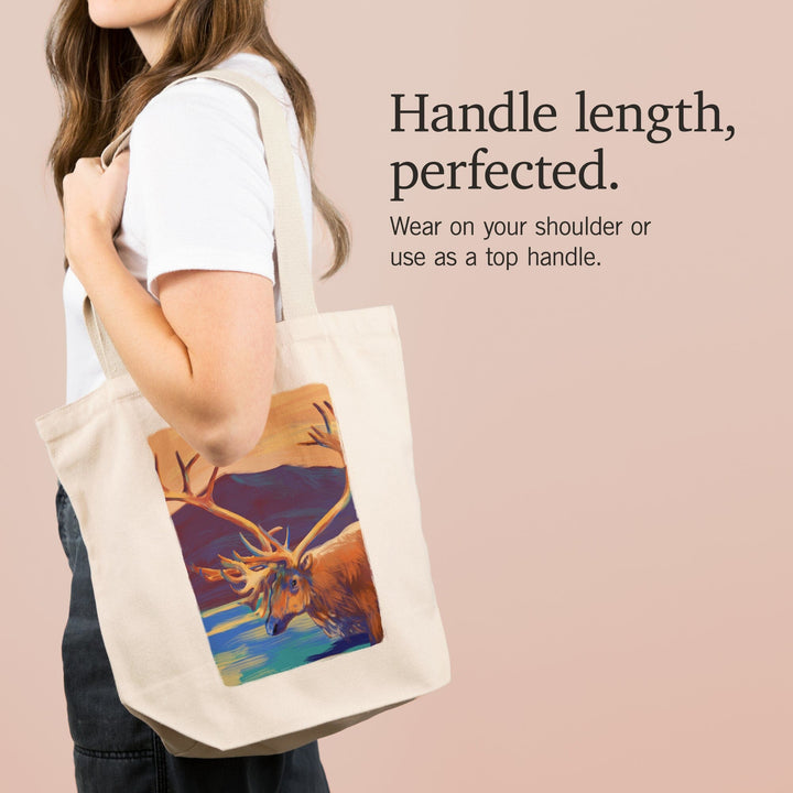 Caribou, Vivid, Tote Bag Totes Lantern Press 