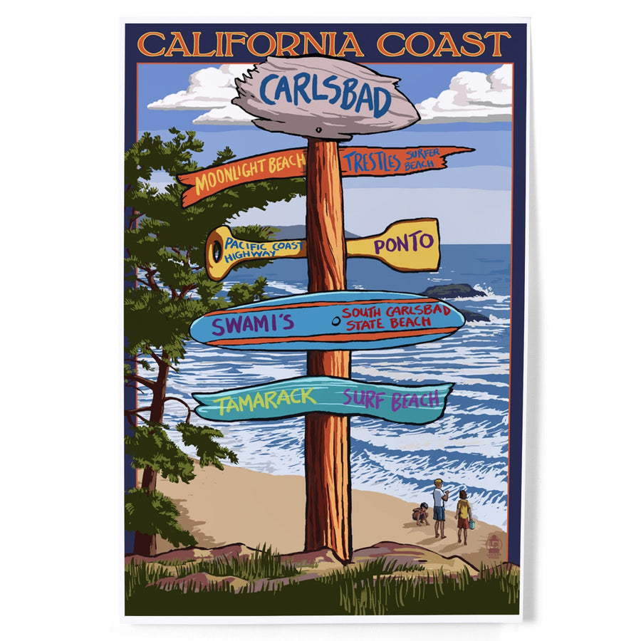 Carlsbad, California, Destinations Sign, Art & Giclee Prints Art Lantern Press 