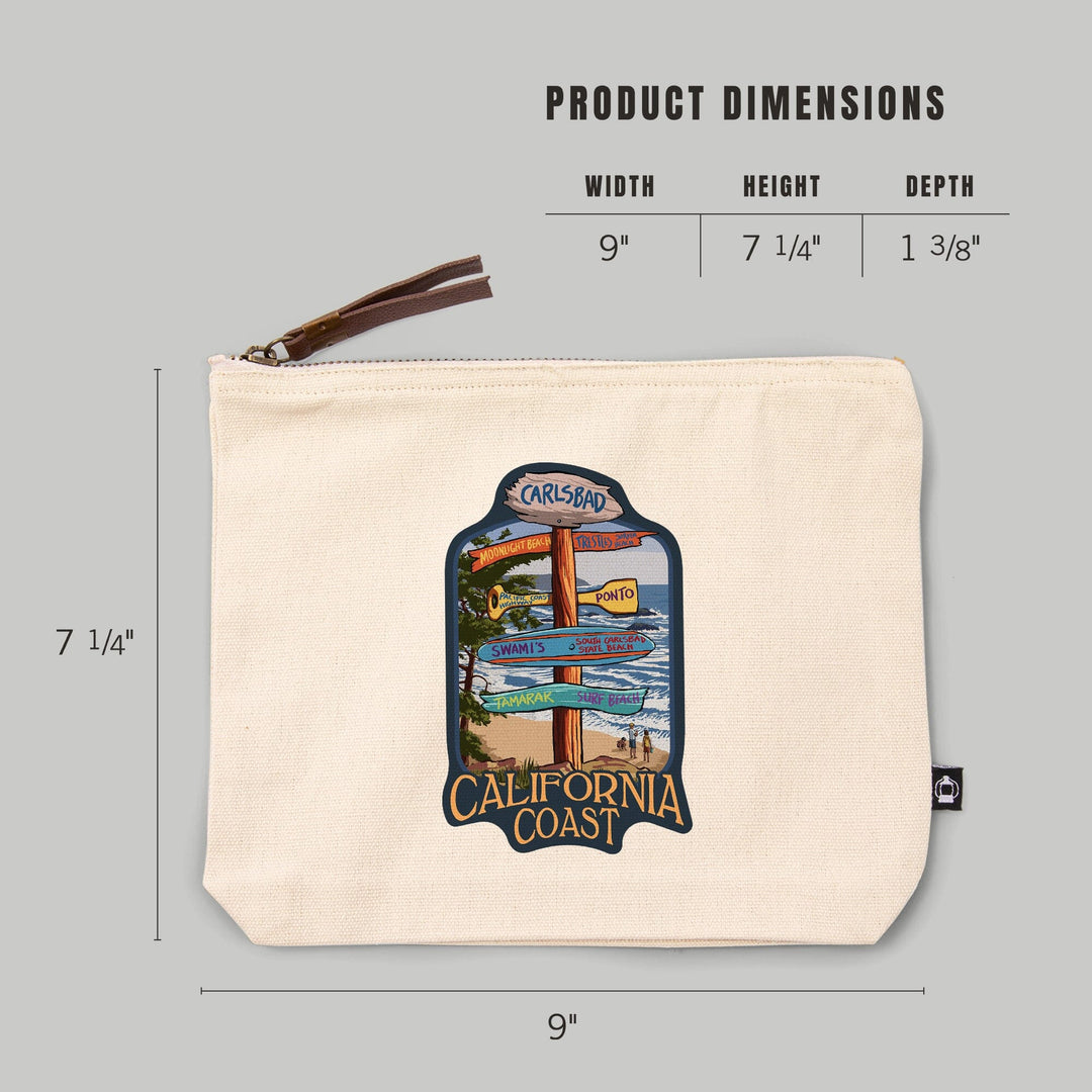 Carlsbad, California, Destinations Sign, Contour, Lantern Press Artwork, Accessory Go Bag Totes Lantern Press 