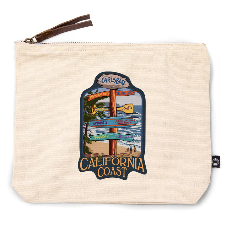 Carlsbad, California, Destinations Sign, Contour, Lantern Press Artwork, Accessory Go Bag Totes Lantern Press 