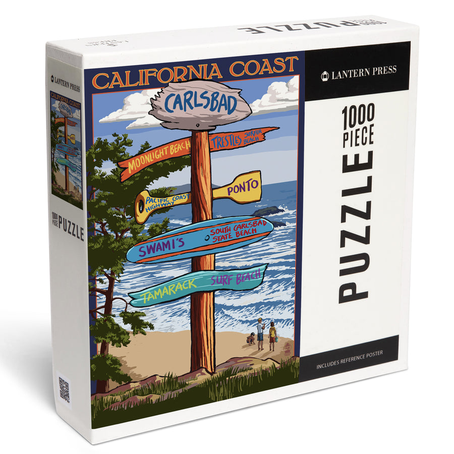 Carlsbad, California, Destinations Sign, Jigsaw Puzzle Puzzle Lantern Press 