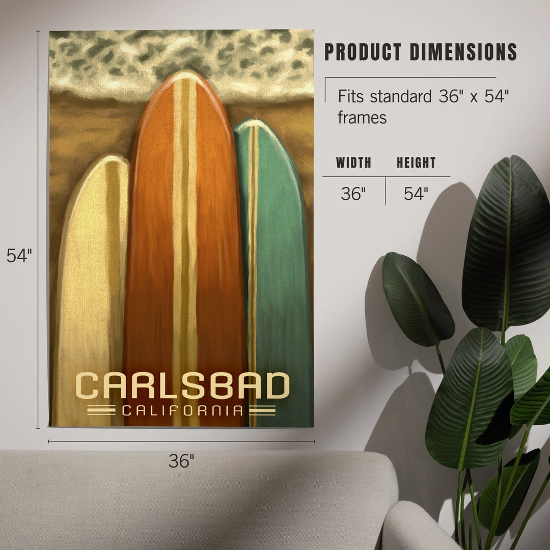 Carlsbad, California, Surfboards, Oil Painting, Art & Giclee Prints Art Lantern Press 
