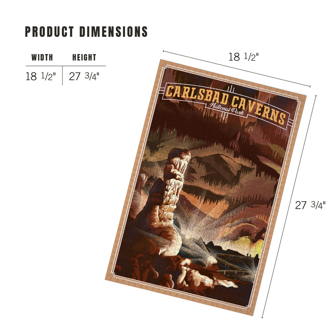 Carlsbad Cavern National Park, Lithograph, Jigsaw Puzzle Puzzle Lantern Press 