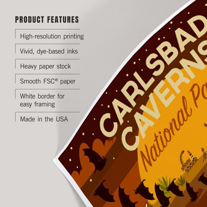 Carlsbad Caverns National Park, New Mexico, Geometric National Park Series, Art & Giclee Prints Art Lantern Press 