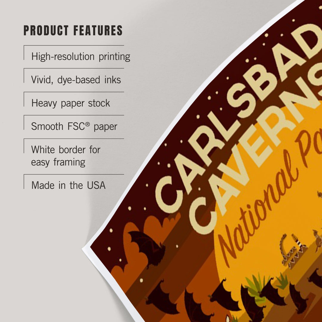 Carlsbad Caverns National Park, New Mexico, Geometric National Park Series, Art & Giclee Prints Art Lantern Press 