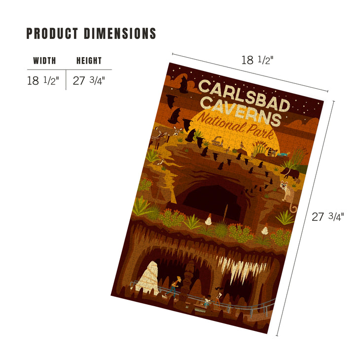 Carlsbad Caverns National Park, New Mexico, Geometric National Park Series, Jigsaw Puzzle Puzzle Lantern Press 