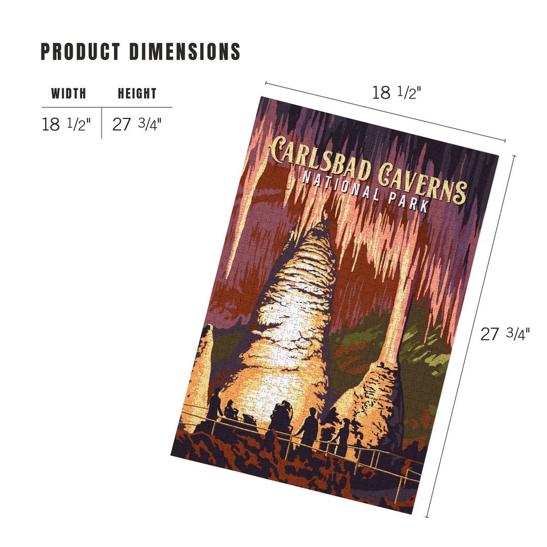 Carlsbad Caverns National Park, New Mexico, Painterly National Park Series, Jigsaw Puzzle Puzzle Lantern Press 
