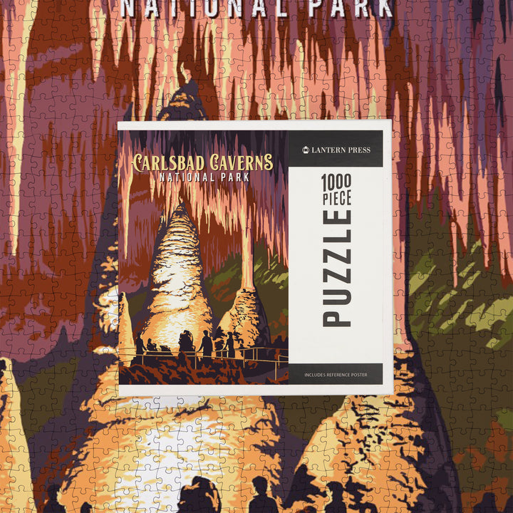 Carlsbad Caverns National Park, New Mexico, Painterly National Park Series, Jigsaw Puzzle Puzzle Lantern Press 