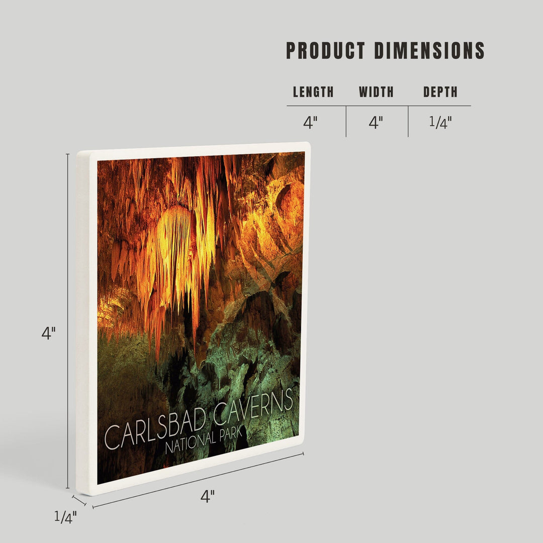 Carlsbad Caverns National Park, New Mexico, Stalactite Chandelier, Coasters Coasters Lantern Press 