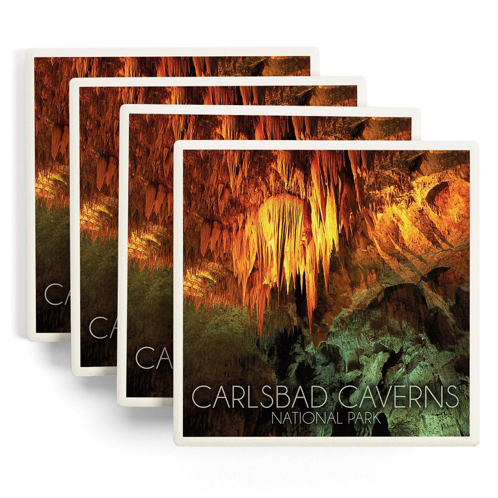 Carlsbad Caverns National Park, New Mexico, Stalactite Chandelier, Coasters Coasters Lantern Press 