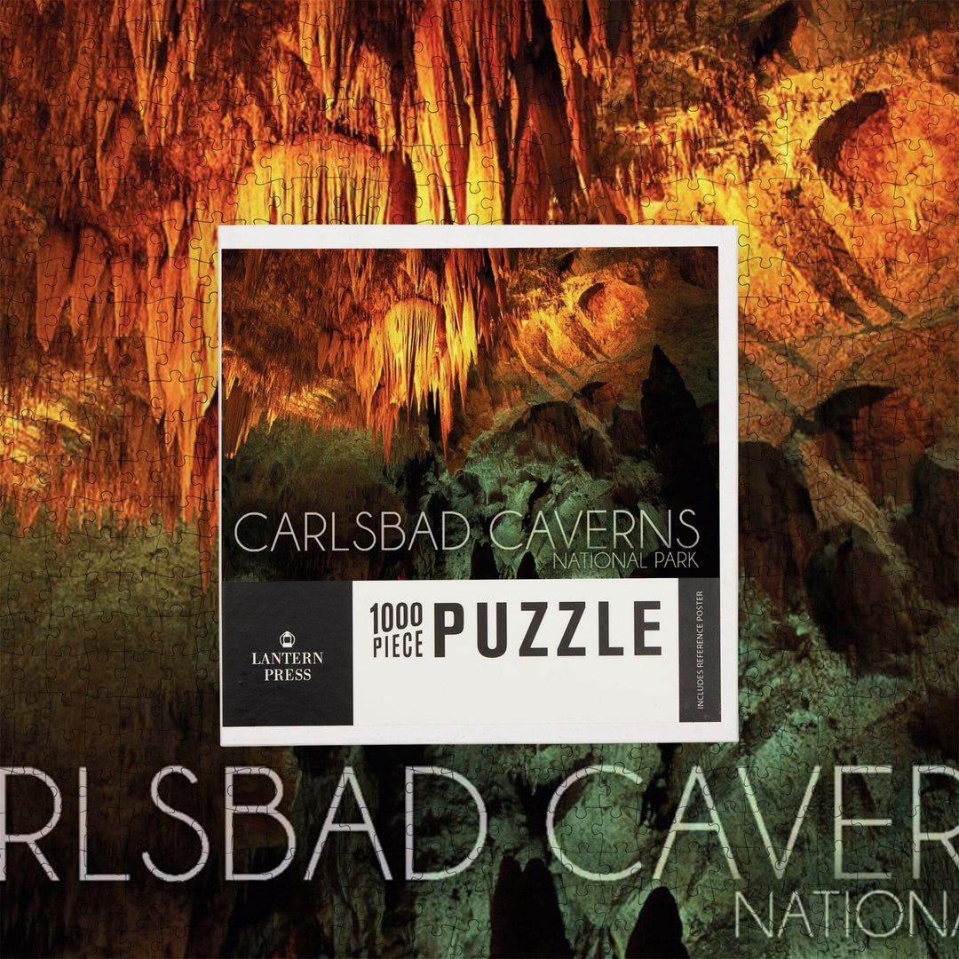 Carlsbad Caverns National Park, New Mexico, Stalactite Chandelier, Jigsaw Puzzle Puzzle Lantern Press 