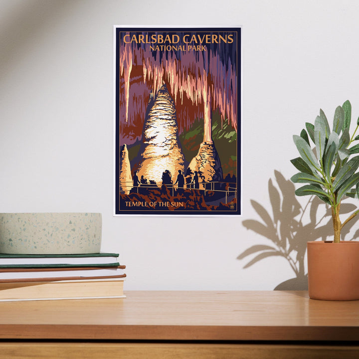 Carlsbad Caverns National Park, New Mexico, Temple of the Sun, Painterly Series, Art & Giclee Prints Art Lantern Press 