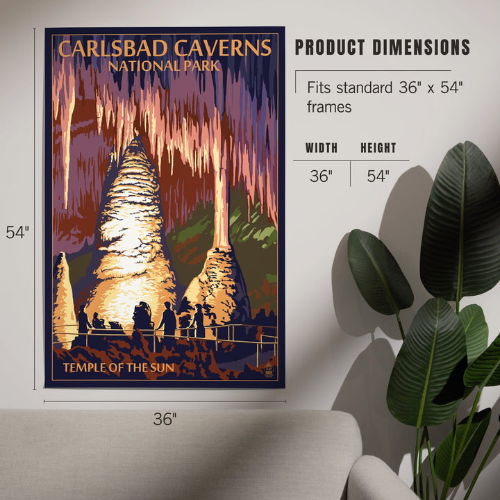 Carlsbad Caverns National Park, New Mexico, Temple of the Sun, Painterly Series, Art & Giclee Prints Art Lantern Press 