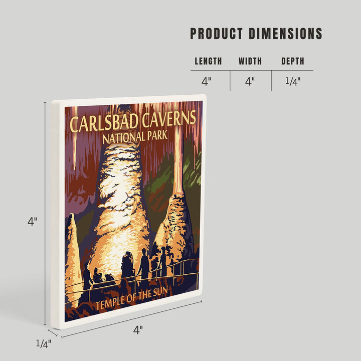 Carlsbad Caverns National Park, New Mexico, Temple of the Sun, Painterly Series, Coasters Coasters Lantern Press 