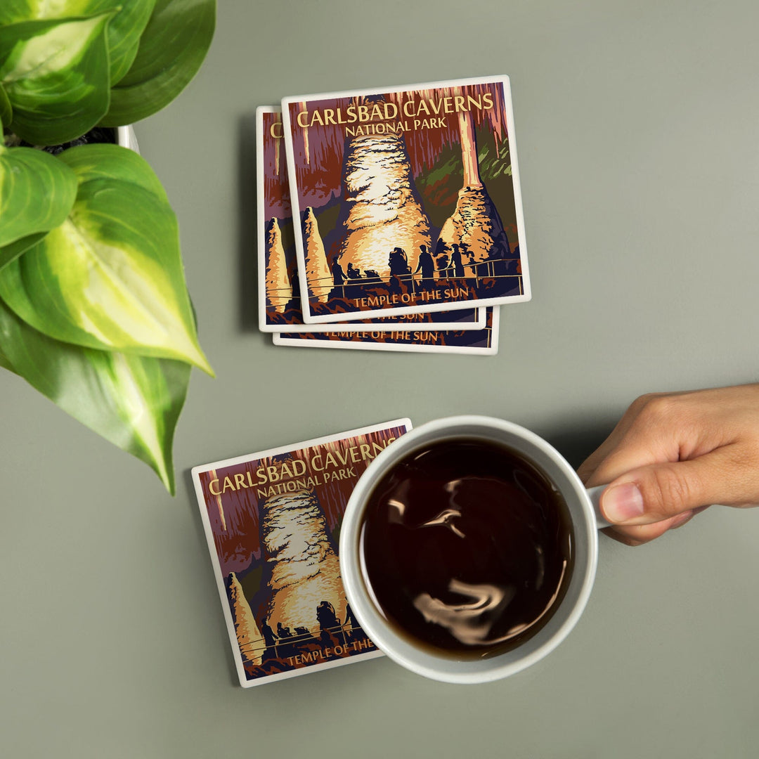 Carlsbad Caverns National Park, New Mexico, Temple of the Sun, Painterly Series, Coasters Coasters Lantern Press 