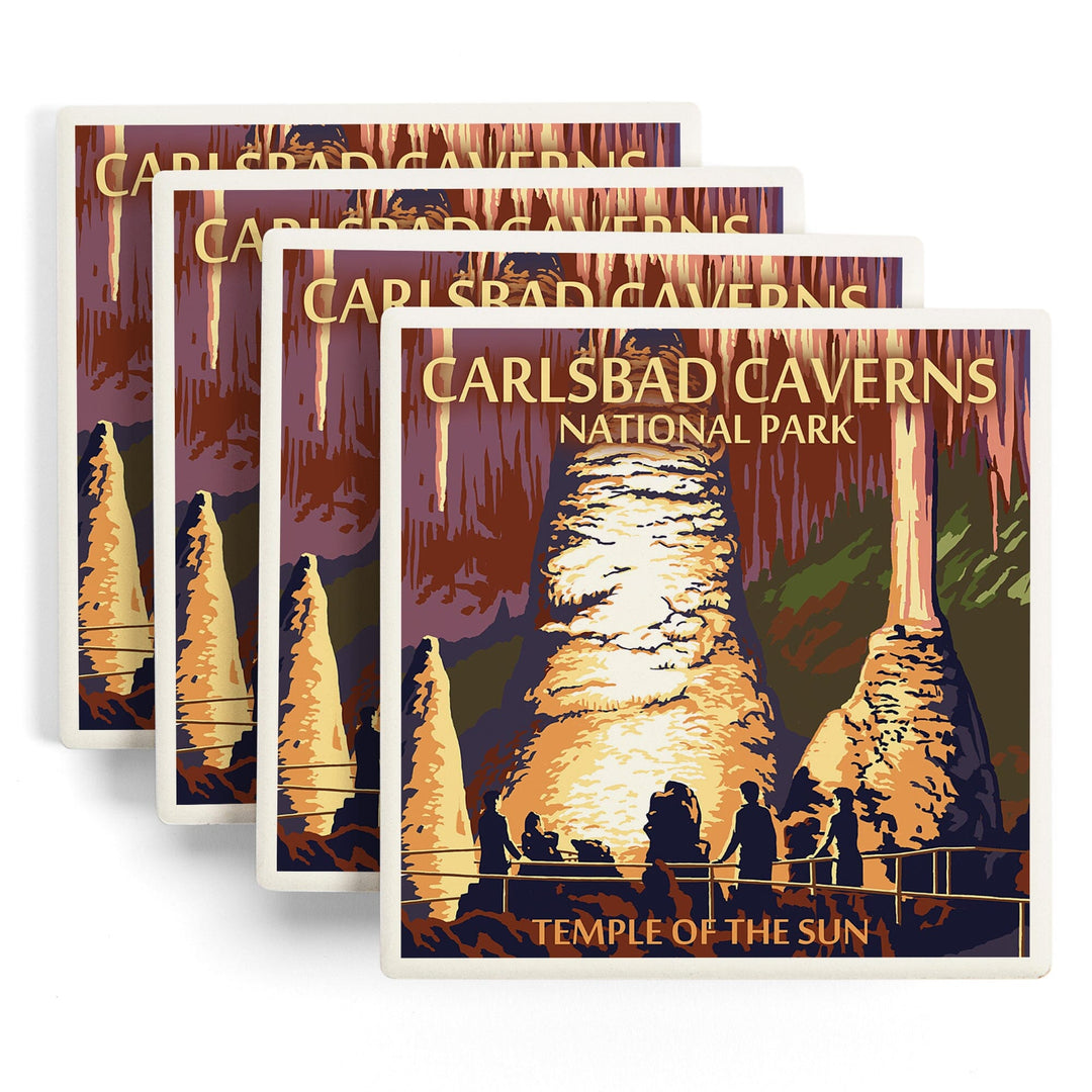 Carlsbad Caverns National Park, New Mexico, Temple of the Sun, Painterly Series, Coasters Coasters Lantern Press 