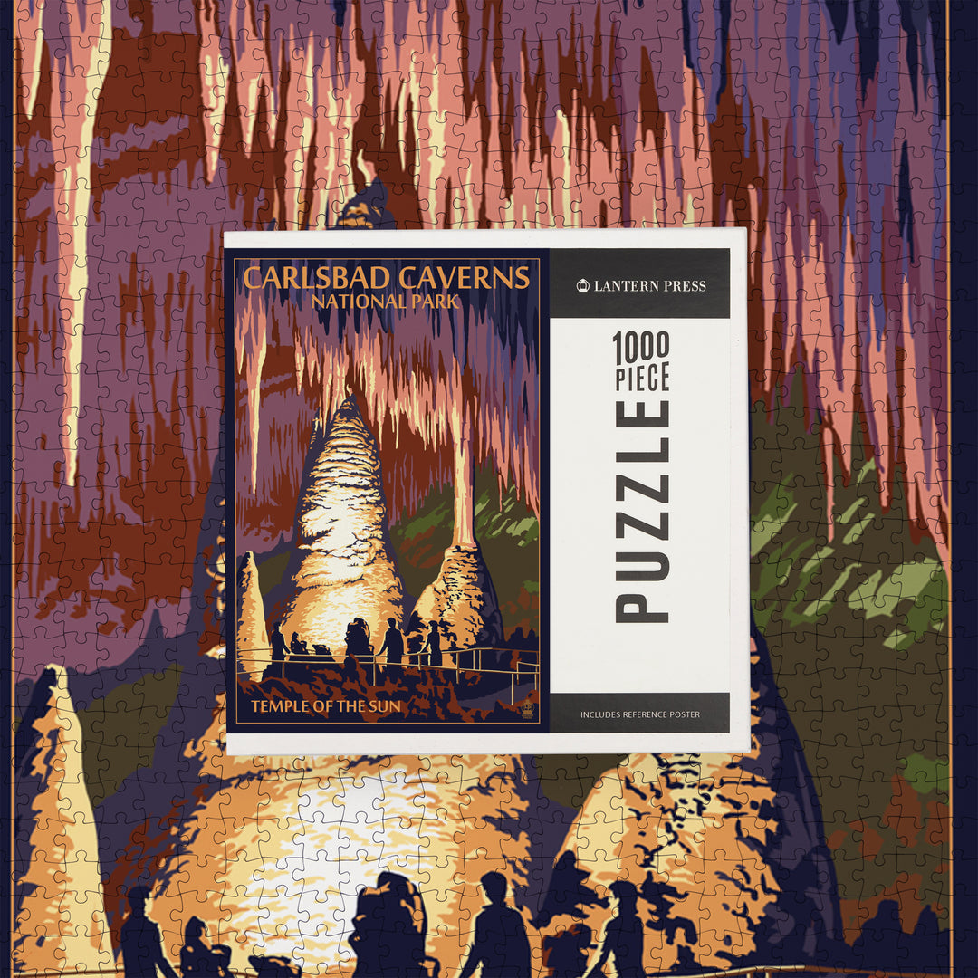 Carlsbad Caverns National Park, New Mexico, Temple of the Sun, Painterly Series, Jigsaw Puzzle Puzzle Lantern Press 