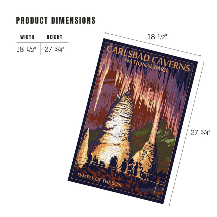 Carlsbad Caverns National Park, New Mexico, Temple of the Sun, Painterly Series, Jigsaw Puzzle Puzzle Lantern Press 