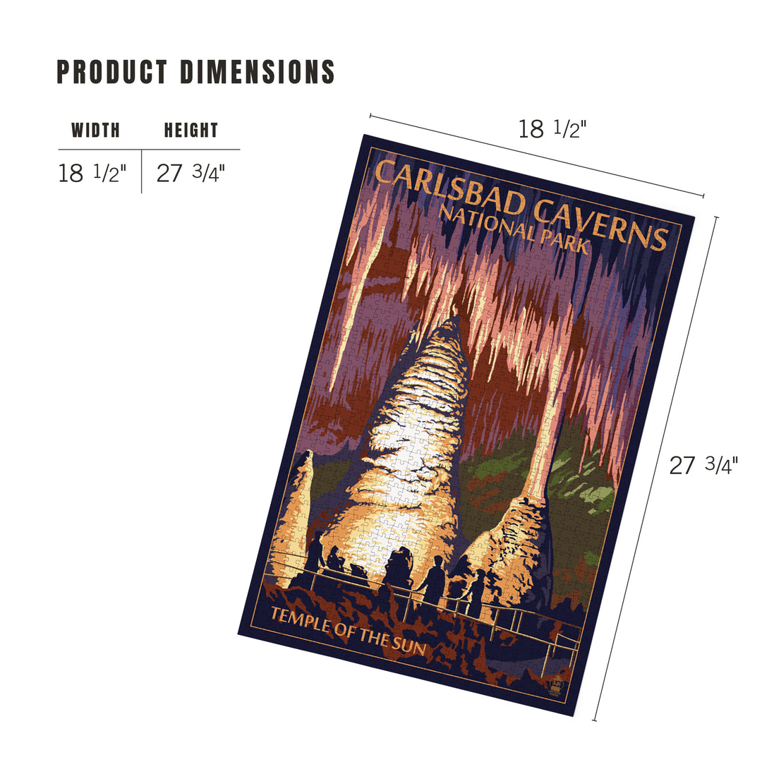 Carlsbad Caverns National Park, New Mexico, Temple of the Sun, Painterly Series, Jigsaw Puzzle Puzzle Lantern Press 