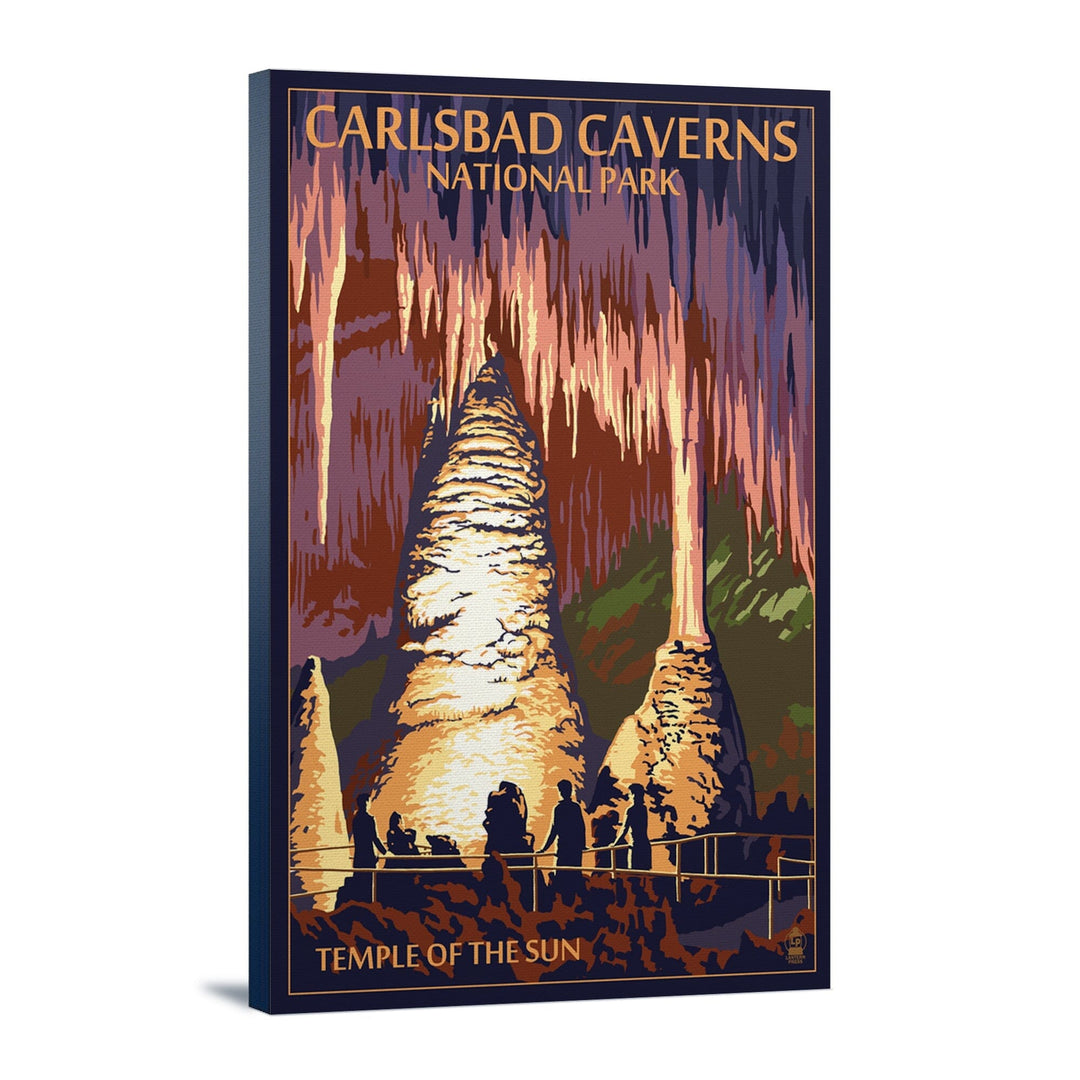 Carlsbad Caverns National Park, New Mexico, Temple of the Sun, Painterly Series, Lantern Press Artwork, Stretched Canvas Canvas Lantern Press 12x18 Stretched Canvas 