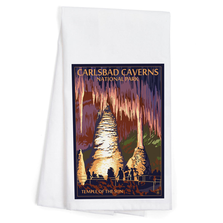 Carlsbad Caverns National Park, New Mexico, Temple of the Sun, Painterly Series, Organic Cotton Kitchen Tea Towels Kitchen Lantern Press 