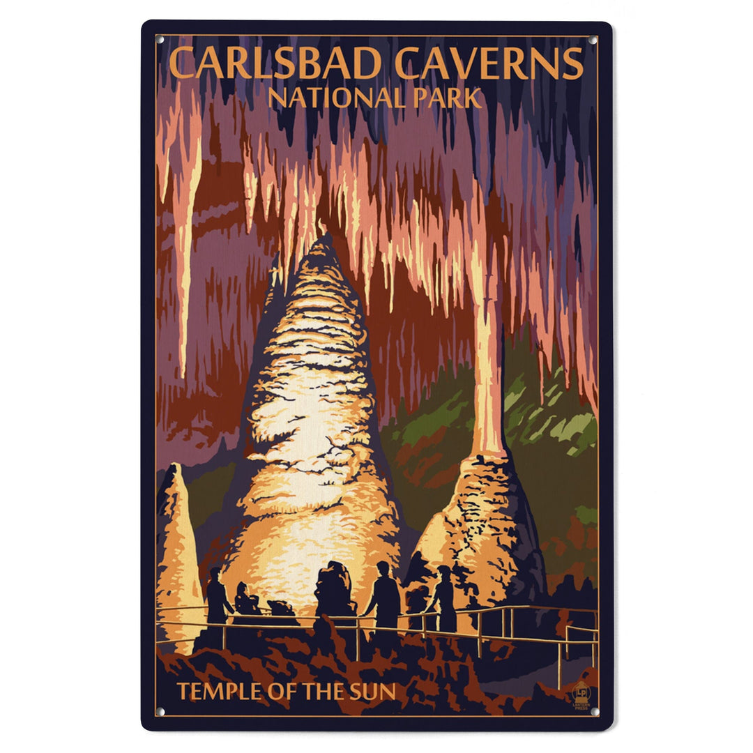 Carlsbad Caverns National Park, New Mexico, Temple of the Sun, Painterly Series, Wood Signs and Postcards Wood Lantern Press 