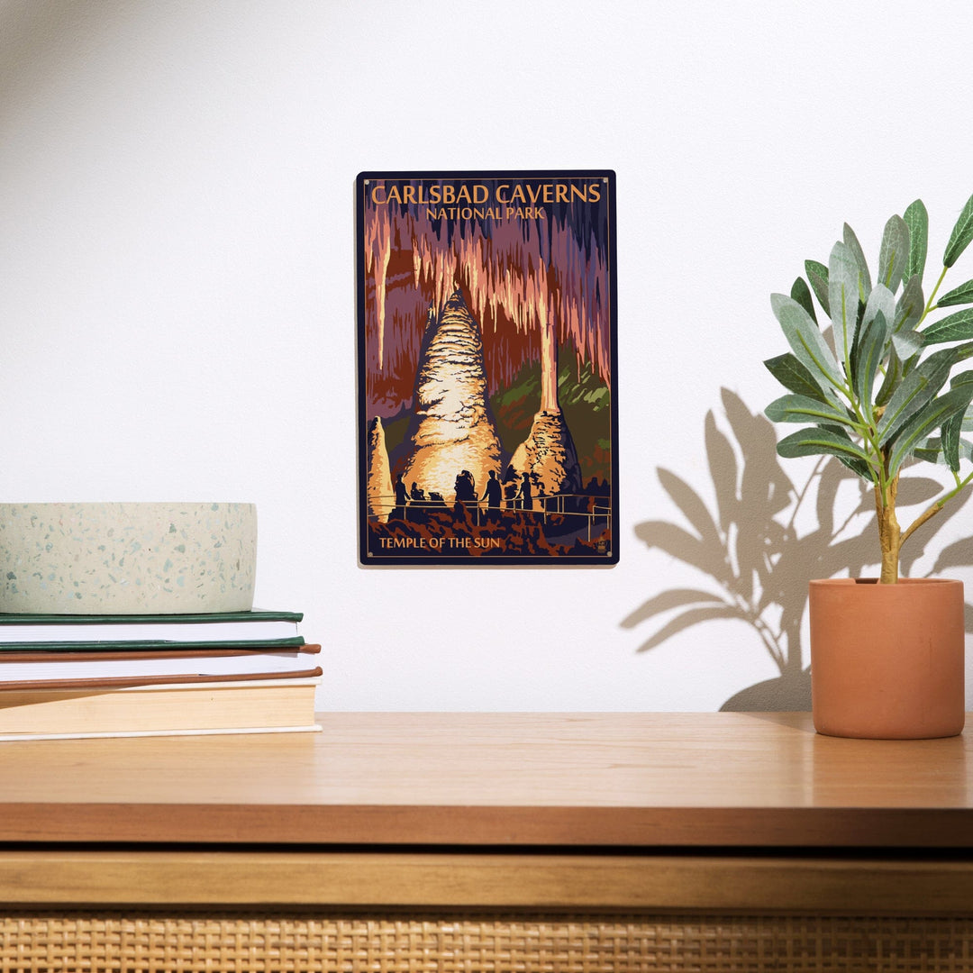 Carlsbad Caverns National Park, New Mexico, Temple of the Sun, Painterly Series, Wood Signs and Postcards Wood Lantern Press 