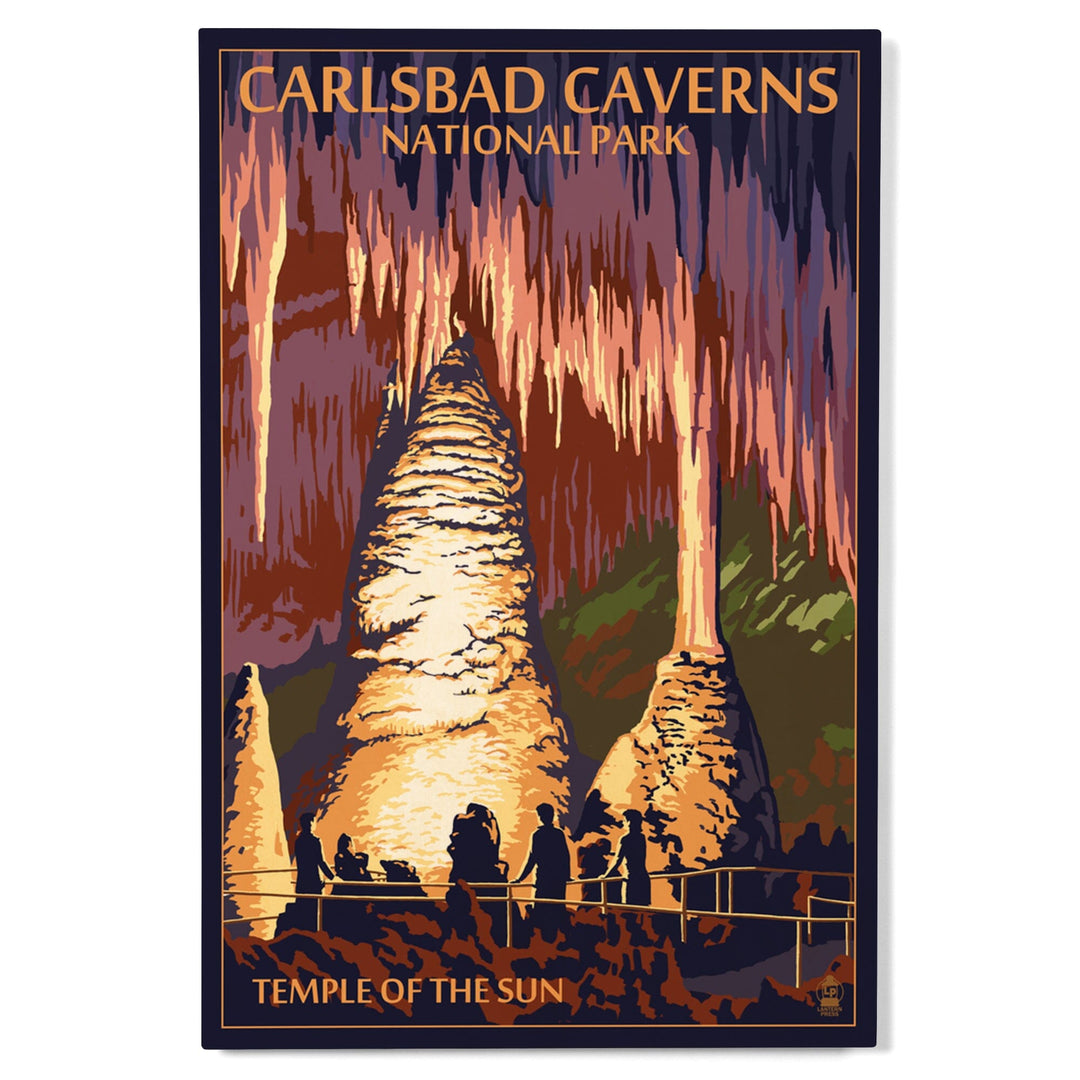 Carlsbad Caverns National Park, New Mexico, Temple of the Sun, Painterly Series, Wood Signs and Postcards Wood Lantern Press 