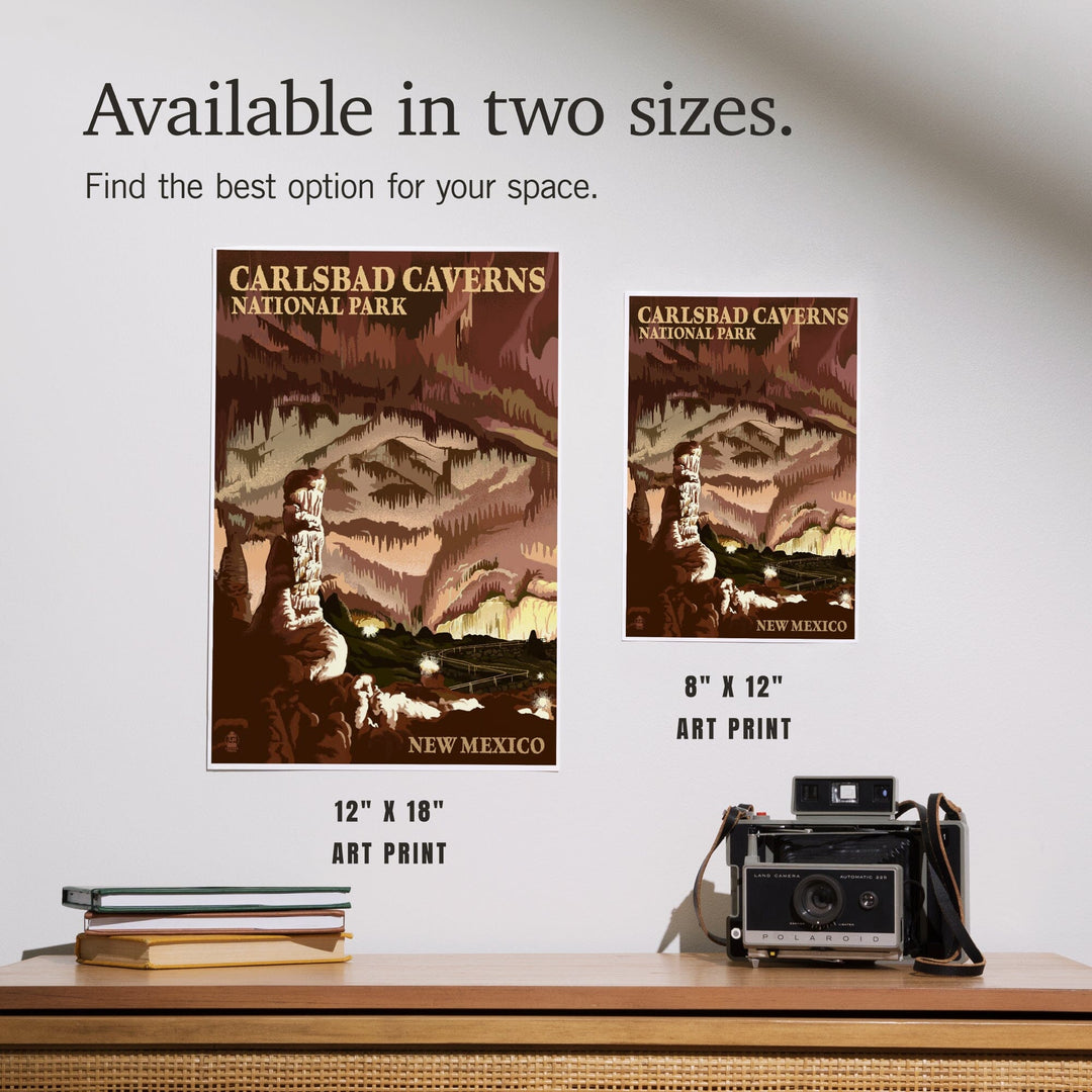 Carlsbad Caverns National Park, New Mexico, The Big Room, Lithograph, Art & Giclee Prints Art Lantern Press 